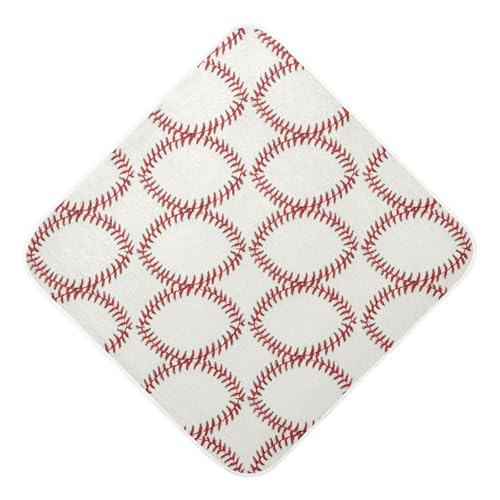 Msyxl Baseball Stitches Hooded Towel - Ultra Soft & Absorbent Muslin Cotton Bath Towel for Babies, Toddlers, Newborn - Boys & Girls Essential 35