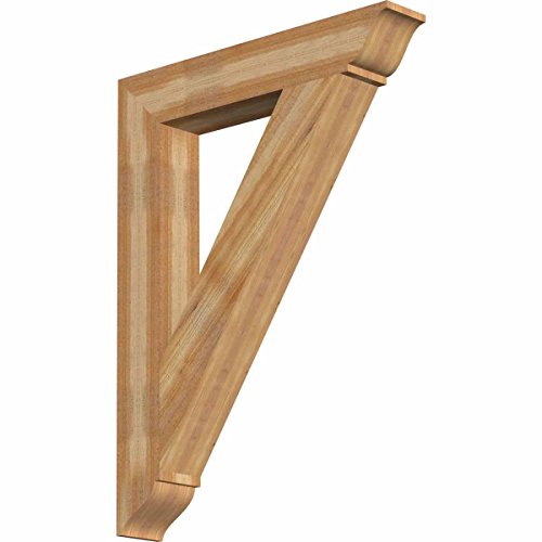Ekena Millwork BKT06X36X48TRA01RWR Traditional Rough Sawn Bracket, 6" Width x 36" Depth x 48" Height, Western Red Cedar