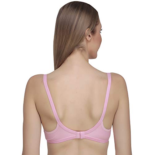 Image of Women Non Padded Bra - Made of Pure Cotton Full Coverage Non Wired Seamless Pushup Soft Cup for T-Shirt Saree Dress Sports Garment for Daily Use Everyday