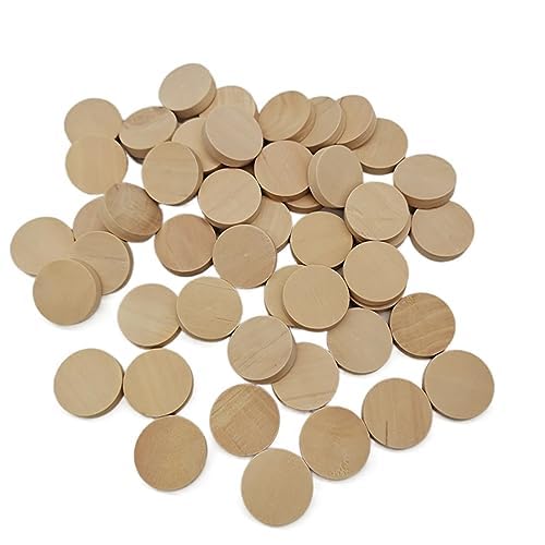 100pcs Natural Wood Slices Unfinished Round Discs Schima Superba Wooden Circles Ready to Be Painted and Decorated (3.5cm/1.4inch)