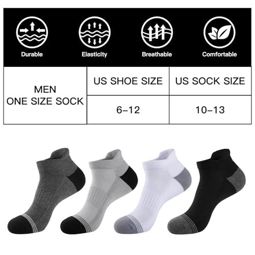 COOVAN Mens Ankle Cotton Socks 8 Pairs Cushioned Breathable Running Socks Athletic Anti-Blister Sports Running Socks2