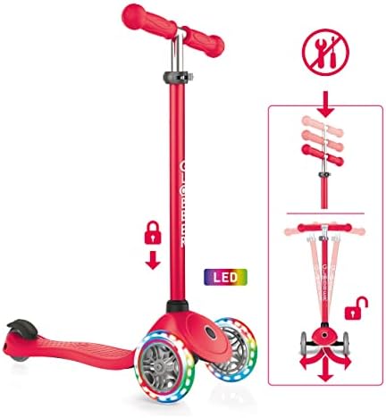 Globber Primo Scooter with Light Up Wheels - Red