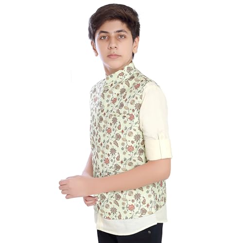 Image of CHARCHIT Boys Printed Nehru Jacket and Shirt