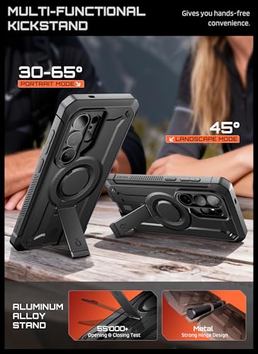 Image of SUPCASE for Samsung Galaxy S26 Ultra Case with Stand, Military-Grade Drop Protection, Compatible with Wireless Charging /MagSafe, Built-in Screen Protector & Front Frame - UB Pro Mag, Black