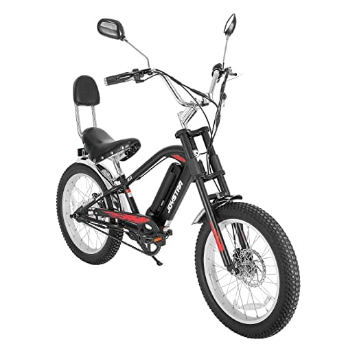JOYSTAR 20 Inch Electric Bike for Kids and Adults 250W E Bikes 20"x3.0" Fat Tire Electric Bicycles Retro Chopper Ebikes Beach Cruiser Bike Black