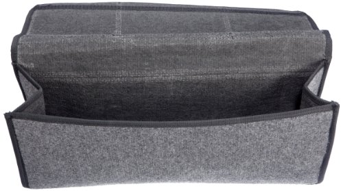 UNITEC 73615 Kofferraum-Organizer, Kofferaumtasche mit Klettverschluss Befestigung, robuster grauer Nadelfilz, schwarz, Nein