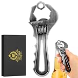 Vintage Fixed Wrench Shaped Bottle Opener, Sturdy Metal Personalised Beer Openers, Perfect Gifts for Men, Women, Halloween, Christmas, Great for Home Bars Parties Daily Use, Gift Set with Box, Silver