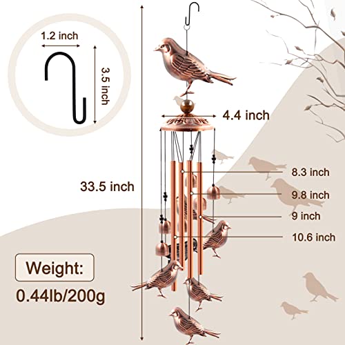 Wind Chimes Outdoor Clearance, Ukulork Birds Aluminum Tube Windchime With S Hook,Patio Garden Decor, Housewarming Gift. #TOP2