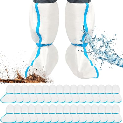 Daijianbin 32 fundas desechables de plástico para botas largas y para zapatos, impermeables, para hombre y mujer