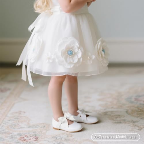 Image of PHIRAMIN Tollder Girl Dress Shoes - Little Girl Ballet Flats for Wedding Party