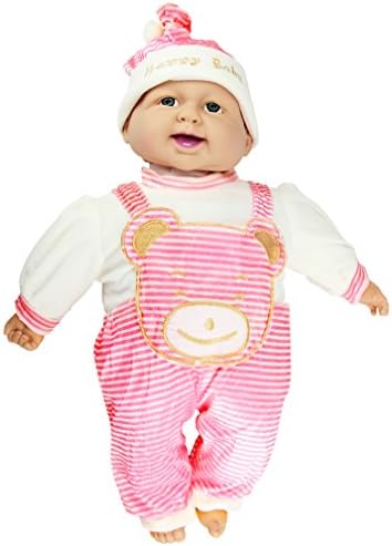 Zhencheng 20-inch Baby Cuddle Soft Body Play Smile Doll in Pink Overall