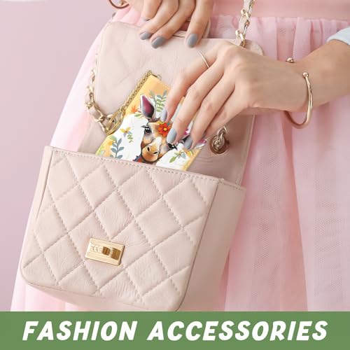 Image of Aiawoxc Credit Card Holder, Small RFID Wallet Slim Leather Card Organizer Case with Zipper and Keychain, Cute Deer