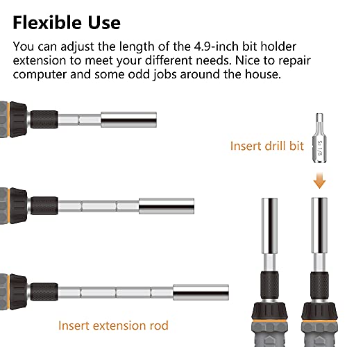 Mulwark 63Pc Magnetic Ratcheting Screwdriver Bit Set- Multibit Screw Driver, Screwdriver Bits- Slotted/Torx/Hex/Pozi/Philips/Square, Nut Drivers- Sae, Metric #TOP2