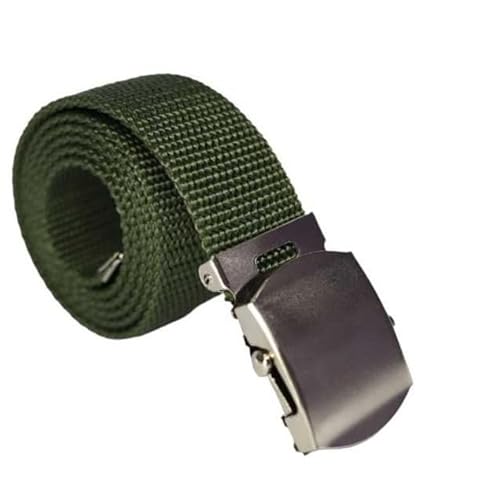 Cinto Masculino Militar Verde em Nylon Polipropileno 3,5 cm de Largura com Fivela Militar de Regulag
