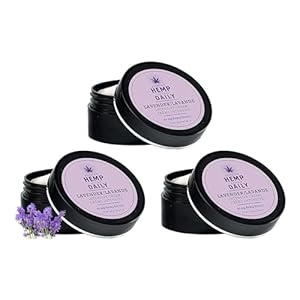 Premium Hemp Extract Daily Earthly Body Intensive Cream – Topical Muscle, Knees, Joints, Back, Neck and Shoulder Rub – Organic Ingredients – 1.7 Ounces (Lavender, Pack of 3)