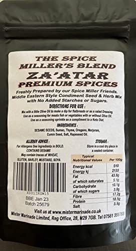 Za'atar 100g The Spice Millers Blend, Premium Artisan Spice Mixes Syn Free & Low Syn Seasonings