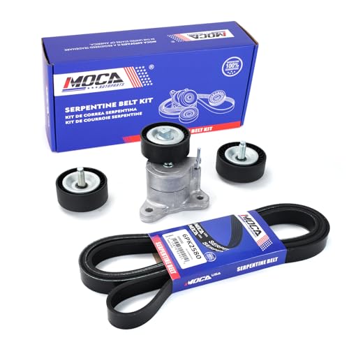 MPLUS Serpentine Belt Component Kit fits for Jeep 08-17 Compass 2.0L, 08-17 Compass 2.4L, 08-16 Patriot 2.4L, 08-16 Patriot 2.0L, for Chrysler 07-10 Sebring 2.4L, 11-14 200 2.4L