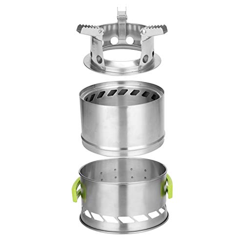 DECDEAL Fornalha de acampamento ao ar livre portátil piquenique à prova de vento cozinhar destacável