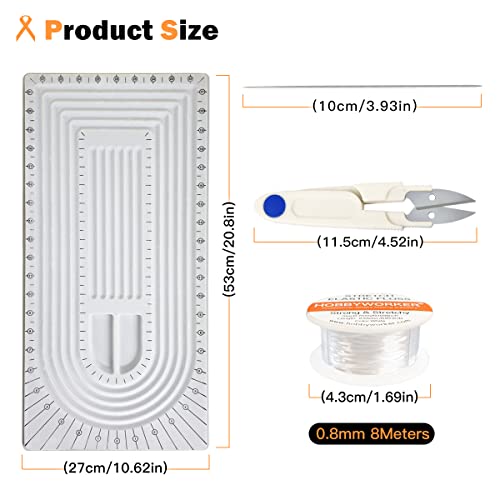 Hobbyworker The Bead Board,Grey Flocked,2 Grooves,5 U-Shape And 6 Straight Channels, Design Boards For Necklace Bracelet Measurement Tool #TOP3