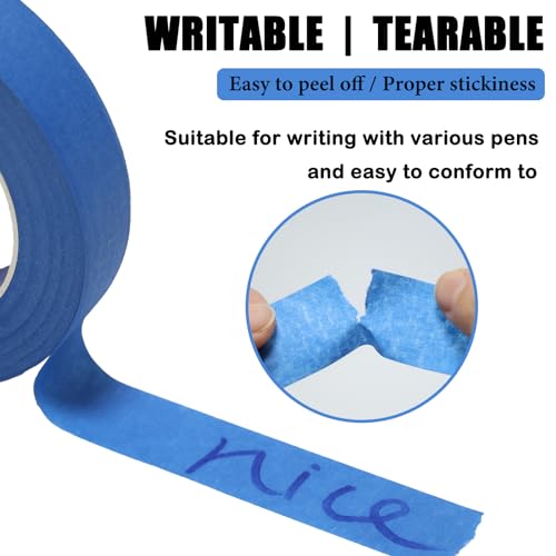 KIWIHUB 4 Pack Blue Painter\'s Tape 1 inch,Blue Masking Tape for DIY Crafts & Arts, Decoration, Labeling, Packing, Home (1\" x 55 Yards x 2 Big Rolls) + (1\" x 11 Yards x 2 Mini Rolls)