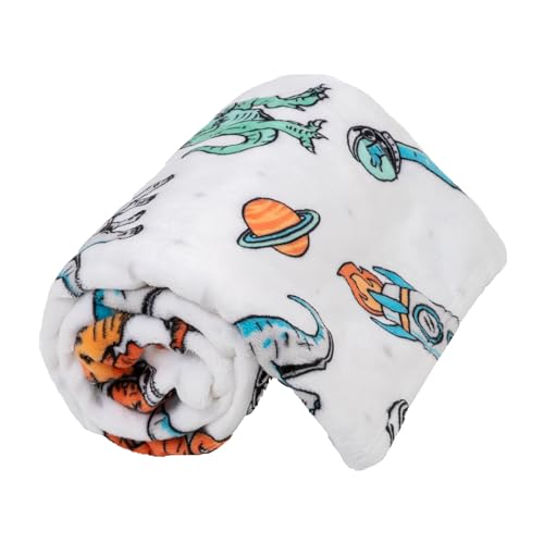 Image of Flannel Toddler Blanket - 50 inchx40 inch Soft Kids Throw for Boys & Girls - Perfect for Naptime, Travel & Bedding (Dino)