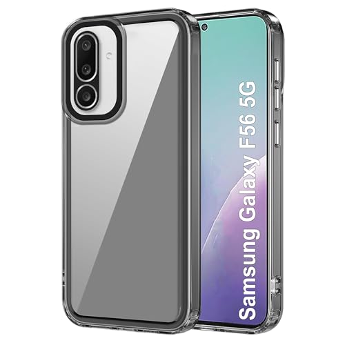 Image of amazon basics Back Case Cover for Samsung Galaxy F56 5G | Compatible for Samsung Galaxy F56 5G Back Cover | Case Cover with Camera Protection | (TPU + PC | Translucent Black)