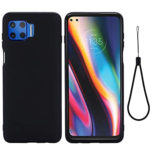 BeyondTop Coque Compatible Motorola Moto G 5G Plus, Silicone Liquide Cas Gel Antichoc Caoutchouc de Anti, Housse Doublure Douce en Tissu Microfibre, Étui pour Motorola Moto G 5G Plus (Noir)