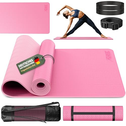 RE:SPORT Yogamatte Phthalatfrei | Gymnastikmatte rutschfest | Fitnessmatte schadstofffrei | Trainingsmatte mit Tragegurt Phthalatfrei 183 x 61 x 0,6 cm (Rosa/Pink) RE:SPORT Yogamatte Phthalatfrei | Gymnastikmatte rutschfest | Fitnessmatte schadstofffrei | Trainingsmatte mit Tragegurt Phthalatfrei 183 x 61 x 0,6 cm (Rosa/Pink)