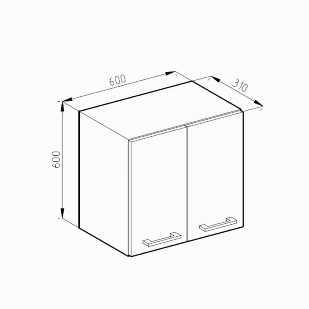 Vicco Elément Haut de Cuisine R-Line, Blanc Haute Brillance, 60cm, pour Une Combinaison Libre au Sein de systèmes de Cuisine modulaires