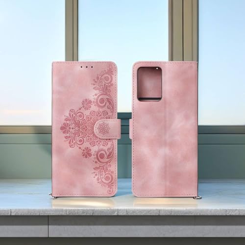 Image of amazon basics Moto Edge 60 Stylus 5G Flip Cover | Card Pockets Wallet & Stand | Flip Cover for Moto Edge 60 Stylus 5G (Pink Flower)