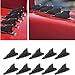 RULLINE 10pcs/Set Diffuser Shark Fin Kit Compatible with Spoiler Roof Wing Air Vortex Generator Carbon Fiber Pattern