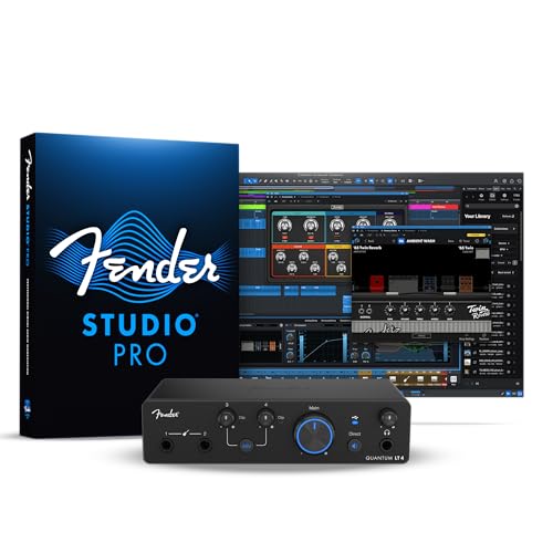 Fender Quantum LT 4 | 4x2 USB-C Audio Interface for Music Production, Dual MAX-HD Mic Preamps, Dual Instrument Inputs, Low-Latency Drivers, Loopback, Balanced Outputs, Headphone Amp, Mac & PC