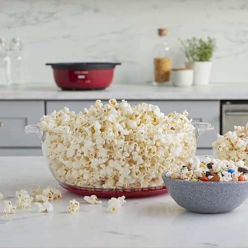 West Bend Stir Crazy Hot Oil Popcorn Popper, Popcorn Maker Machine with Large Serving Bowl Lid and Stirring Rod, 6-Qt., Red by West Bend - Used condition - Image 9