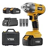 VTEK Brushless Impact Wrench 1/2 Inch Cordless Impact Wrench,Max Torque 700N.m Impact Gun 515 ft-lbs for Car Tiers