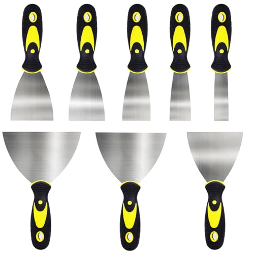 8 Pièces Couteau à Enduire, BetterJonny Jeu de Spatules en Acier Inoxydable Spatule Bricolage 25/40/50/60/75/100/125/150 mm pour DIY Décoration Enlèvement...