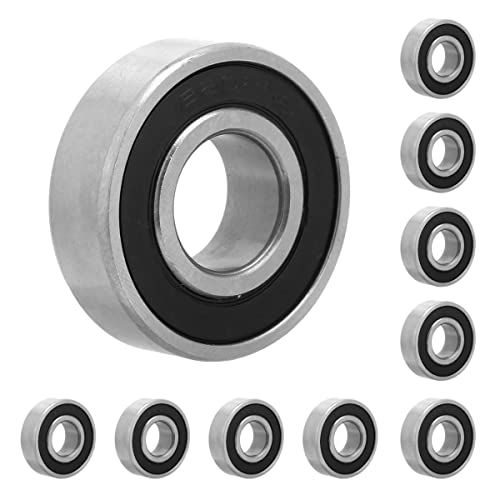 Belika Nikou Kugellager-10 Stück 6202-2rs 15x35x11mm Rillenkugellager Stahl Tiefrillenstahl einreihiges doppelseitiges gummiertes Kugellager Cover
