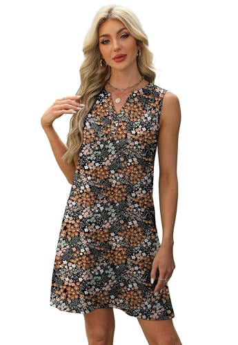 Image of XIEERDUO Summer Dresses for Women 2026 Beach Vacation Clothes V Neck Button Sundresses with Pockets