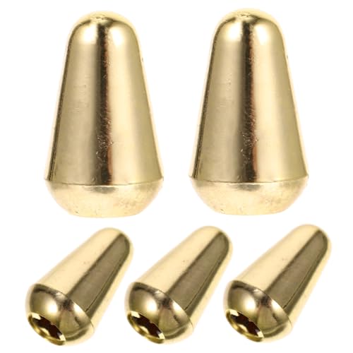 ibasenice 5個エレキギター用トグルスイッチキャップ 金色 スムーズな表面と耐久性のある素材 コンパクトデザイン ギターチューニングと交換用に