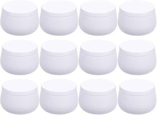 Miniatura 10 de FOMIYES 12 tarros de vela de hojalata rojos, recipientes redondos de metal sellados de 4 onzas con cubierta para dulces, té, cuentas, recuerdos de