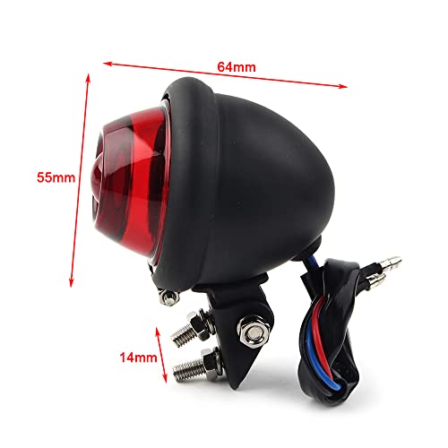 Luz Traseira De Freio Estilo Bates Para Harley Cafe Racer Chopper Bobber Scrambler,Red