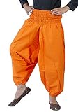 SARJANA Kids Cotton Harem Pants Children Girls Boys Boho Hippie Toddler Beach Unisex Comfy Trousers (US, Age, 6 Years, 10 Years, Orange)