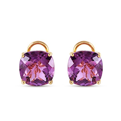 7,2 Karat 14 K massivem Gold echtem Amethyst violett French Clip Ohrringe – Bild 4