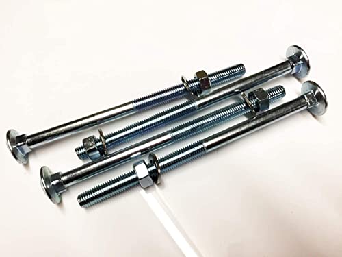 M12 x 220 Coach Bolts Carriage Bolts Cup Square Bolts BZP 4.8 Complete with Full Nuts & Form A Washers DIN 603 Pack of 4