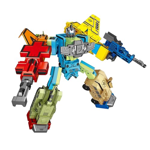 Image of Kidology 10-Pcs Changing Robot Action Toy - STEM Learning Robot For Kids, DIY Building Vehicle, Educational Games For Kids Birthday Gift For Boys & Girls, Yellow