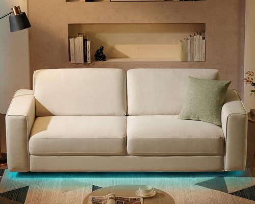 image for VanAcc Modern Sofa, 89 inch 3 Seater Sofa with LED Light, Floating Sof