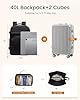 LOVEVOOK 40L Travel Backpack for Women Men, TSA Personal Item Travel Bag Fits 17.3inch Laptop, Waterproof Airline Approved Carry On Luggage With 2 Cubes for Weekender Hiking Business, Black #3