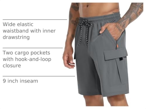 Image of Men's Cargo Shorts Quick Dry Lightweight Stretch Hiking Shorts for Men with 5 Pockets No Lining