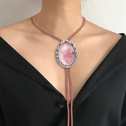 Image of Btilasif Bolo Tie Brown for Men, Scorpion Luminous Stone Cowboy Tie Western Leather Necktie Necklace for Women