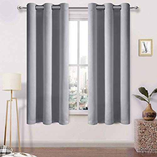 DWCN Silver Grey Thick Blackout Curtain, Room Darkening Thermal Insulated