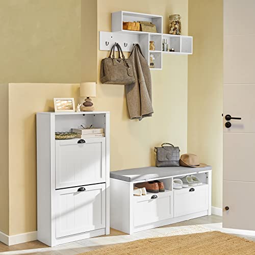 Sobuy Scarpiera 2 Ante 4 Ripiani Bianco, 60X24X110 Cm - 4